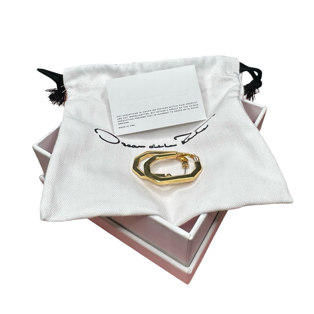 In box - Oscar de la Renta gold plated Earrings  - has dust bag